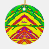 ANTHEA ~ 3D CHRISTMAS Red Green Yellow 2022 Keramisch Ornament (Voorkant)