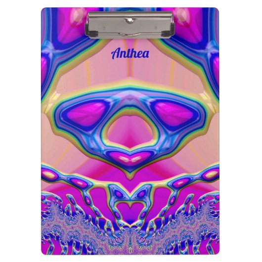 ANTHEA ~ BIZARRE 3D! ~ Roze Blauw Groen origineel Klembord (Voorkant)