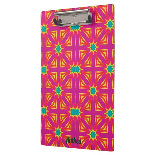 ANTHEA ~ Geel, Blauw, Rood en Roze ontwerp Klembord (Links)