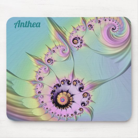 ~ ANTHEA ~ Gepersonaliseerd 3D pastelfractaal ontw Muismat (Voorkant)