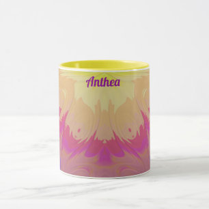 ANTHEA ~Zany 3D Fractal ~ Pink Paars Blue Yellow Mok