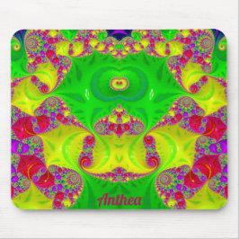 ANTHEA ~ Zany Hot Cerise, geel, rood en groen Muismat