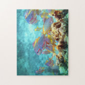 Anthias - Kleurrijke school van vissen op koraalri Legpuzzel (Verticaal)