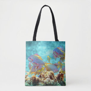 Anthias - Kleurrijke school vissen bij koraalrif Tote Bag