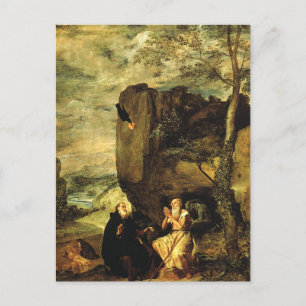 Anthonius de Grote en Paulus van Thebe Briefkaart