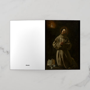 Anthonius van Padua (Francisco de Zurbarán, 1627-3 Folie Wenskaart