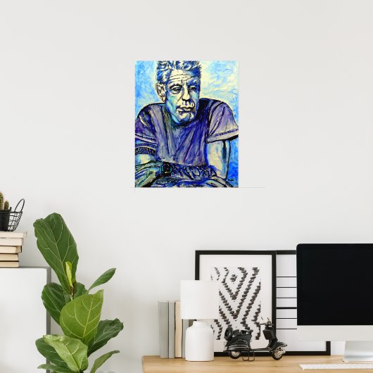 Anthony Bourdain Blue Poster (Thuiskantoor)