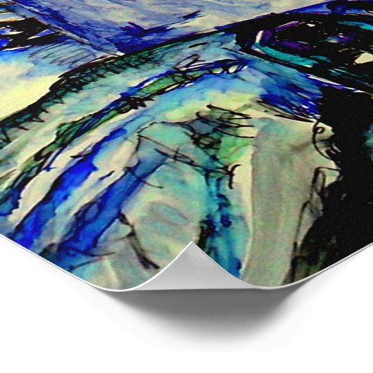 Anthony Bourdain Blue Poster (Hoek)