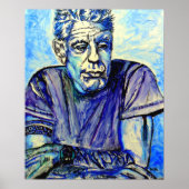 Anthony Bourdain Blue Poster (Voorkant)
