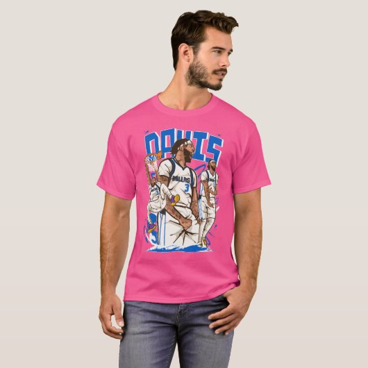 Anthony Davis Dallas Cartoon T-shirt (Voorkant volledig)