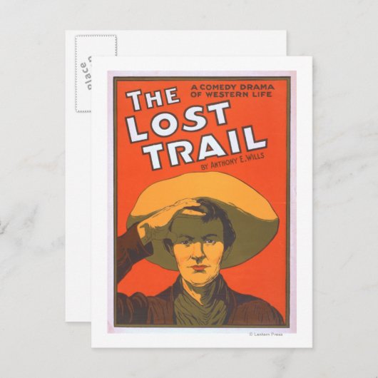 Anthony E. Wills "The Lost Trail" Wester Theater Briefkaart (Voorkant / Achterkant)
