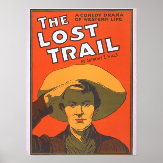 Anthony E. Wills "The Lost Trail" Wester Theater Poster (Voorkant)
