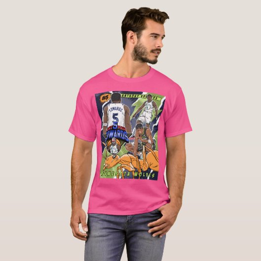 Anthony Edwards Cartoon Style Comic Hoesje Style T-shirt (Voorkant volledig)