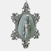 Anthony en Jesus ~ Pewter-versiering Tin Sneeuwvlok Ornament (Links)