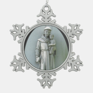 Anthony en Jesus ~ Pewter-versiering Tin Sneeuwvlok Ornament