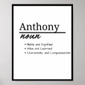Anthony, Jongen Gepersonaliseerde Naam Definitie Poster (Voorkant)