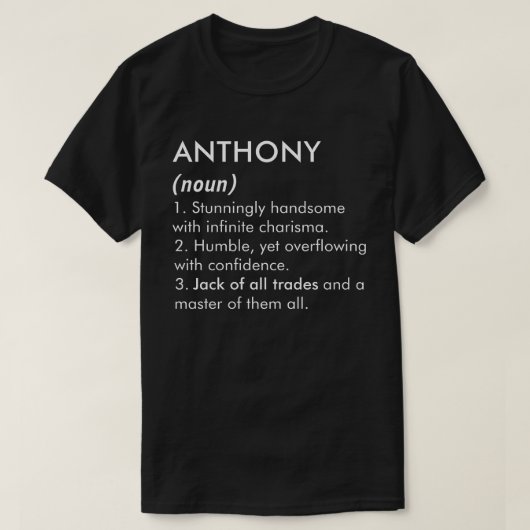 Anthony naam, Bewerkbare naam, Aangepaste naam T-shirt (Design voorkant)