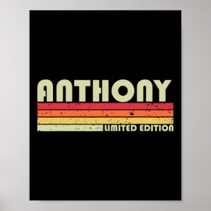 Anthony Naam Gepersonaliseerde Retro Vintage 80s 9 Poster