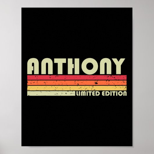 Anthony Naam Gepersonaliseerde Retro Vintage 80s 9 Poster (Voorkant)