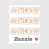 Anthony-naam in gloeiende neonlampen x3 sticker (Vel)