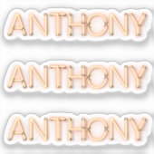 Anthony-naam in gloeiende neonlampen x3 sticker (Voorkant)