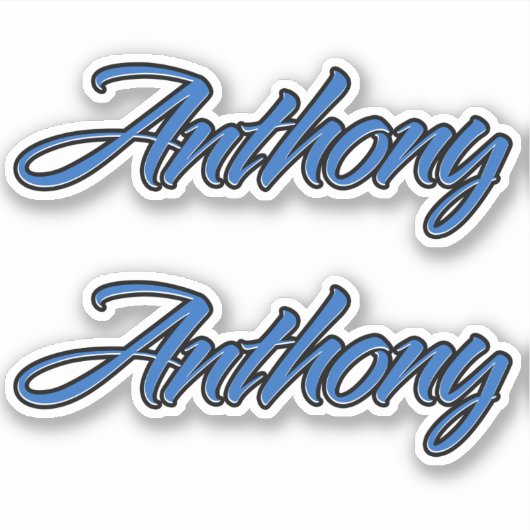 Anthony Name blue Aufkleber Sticker Stickerset (Voorkant)