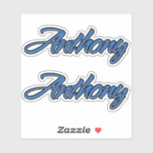 Anthony Name blue Aufkleber Sticker Stickerset (Vel)