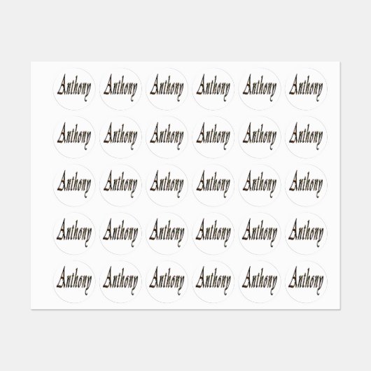 Anthony Name Logo, Labels (Vel)
