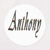 Anthony Name Logo, Labels (Design 2)