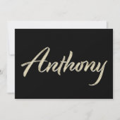 Anthony Name white gold Handwriting Karte Kaart (Voorkant)
