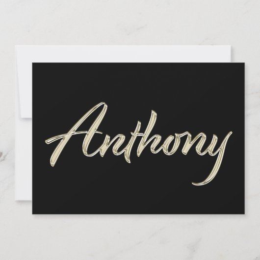 Anthony Name white gold Handwriting Karte Kaart (Voorkant)