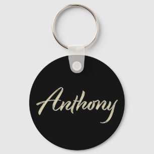 Anthony Name whitegold Button Schlüsselanhänger Sleutelhanger