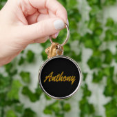 Anthony Round Premium Sleutelhanger in Zwarte Stij (Hand)