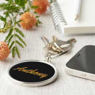 Anthony Round Premium-Sleutelhanger in zwarte stij Sleutelhanger