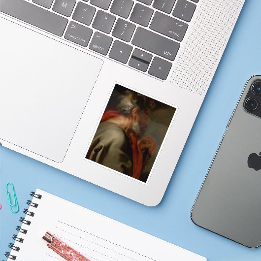 Anthony van Dyck - The Apostle Simon Sticker (Laptop met iPhone)