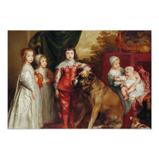 Anthony van Dyck - Vijf Oudste Kinderen van Charle Foto Afdruk (Voorkant)
