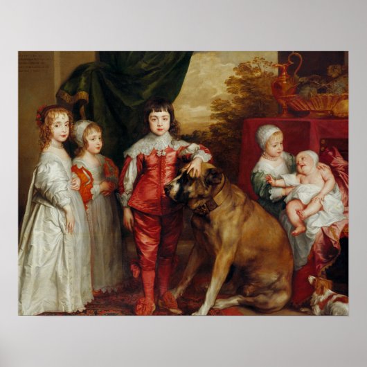 Anthony van Dyck - Vijf Oudste Kinderen van Charle Poster (Voorkant)