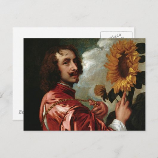 Anthony van Dyck - zelf-Portret Briefkaart (Voorkant / Achterkant)