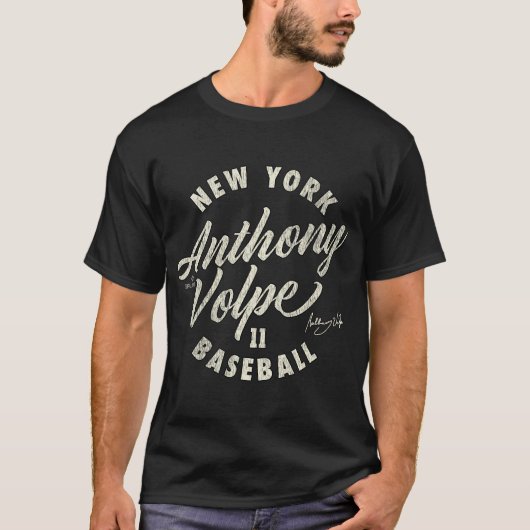 Anthony Volpe New York Baseball Cursive MLBPA T-shirt (Voorkant)