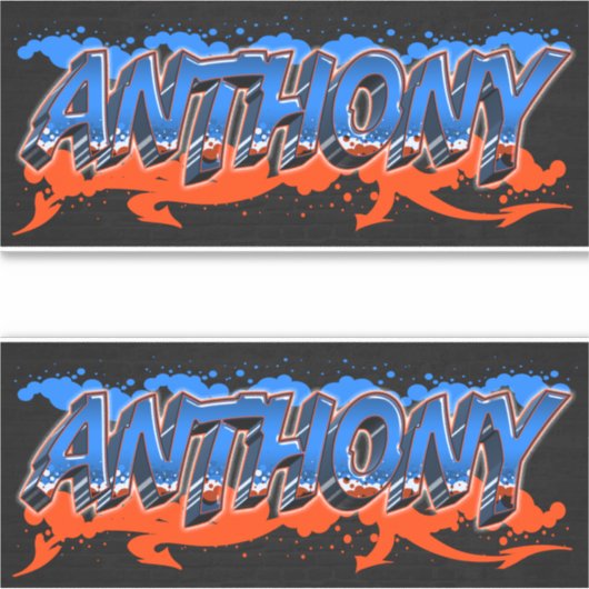 Anthony Vorname Name Graffiti Aufkleber Sticker (Voorkant)
