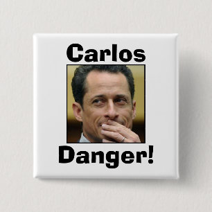 Anthony Weiner - Carlos Danger Vierkante Button 5,1 Cm