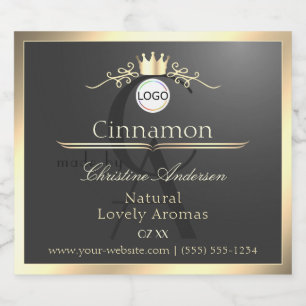 Anthraciet Gouden Rand Logo Monogram Productlabel Likeurfles Etiket