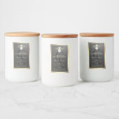 Anthraciet Gouden Rand Logo Monogram Productlabel Voedselcontainer Etiket (Flessen)