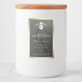 Anthraciet Gouden Rand Logo Monogram Productlabel Voedselcontainer Etiket (Voorkant)