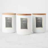 Anthraciet met gouden rand Monogram Productlabel Voedselcontainer Etiket (Flessen)