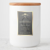 Anthraciet met gouden rand Monogram Productlabel Voedselcontainer Etiket (Voorkant)