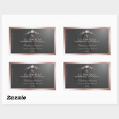 Anthraciet Product Label Roze Gouden Frame Monogra (Vel)