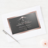 Anthraciet Product Label Roze Gouden Frame Monogra (Envelop)