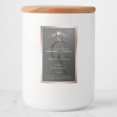 Anthraciet Product Label Roze Gouden Frame Monogra Voedselcontainer Etiket (Voorkant)