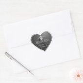 Anthraciet Zilveren Frame Logo Monogram Bedankt Hart Sticker (Envelop)